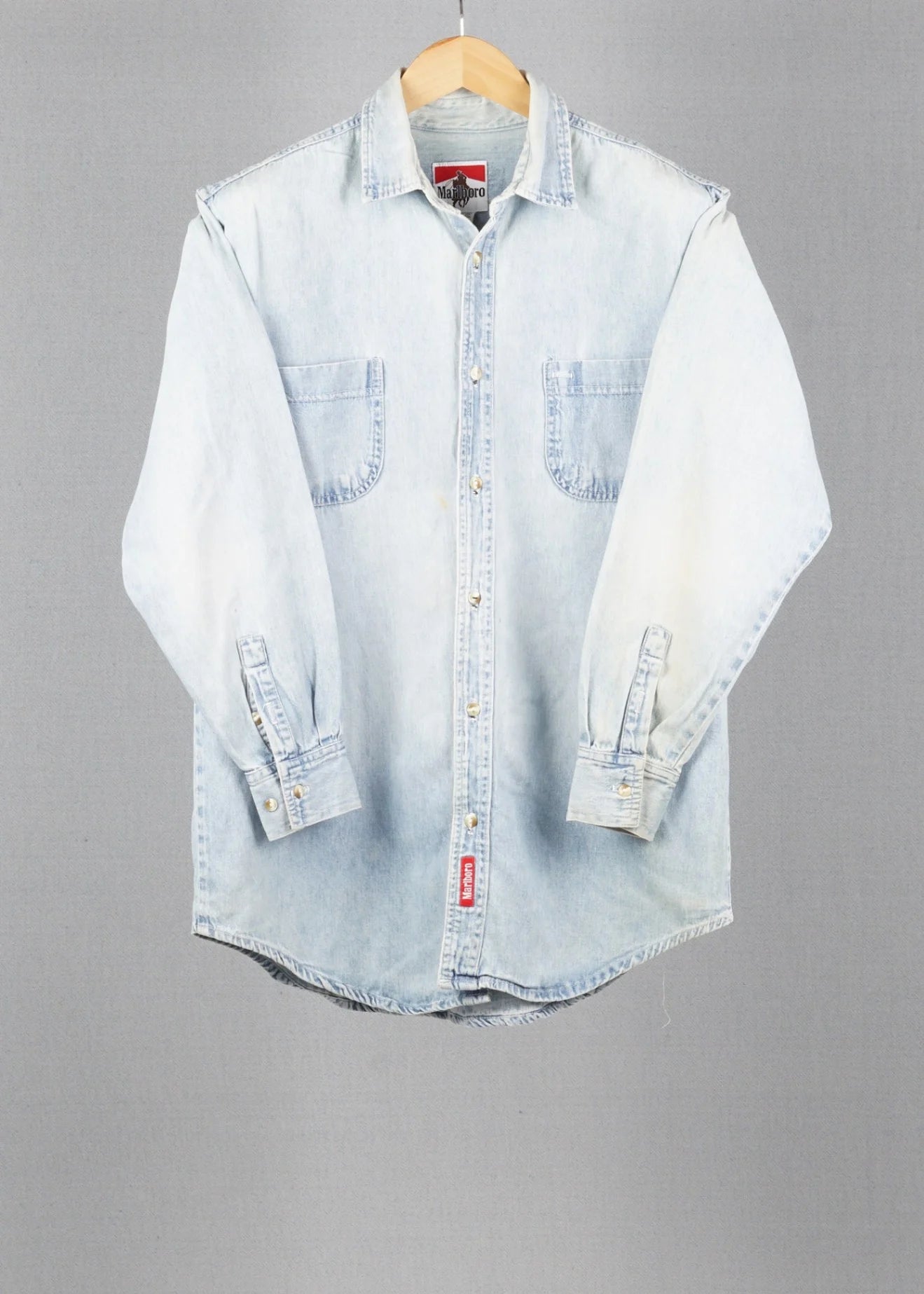 Marlboro Light Blue vintage denim shirt in size M for Unisex, Men's, Women's