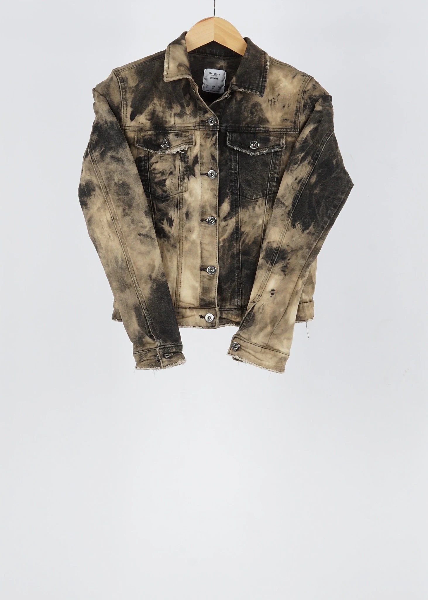 Bershka Denim Multicolor vintage denim jacket in size S