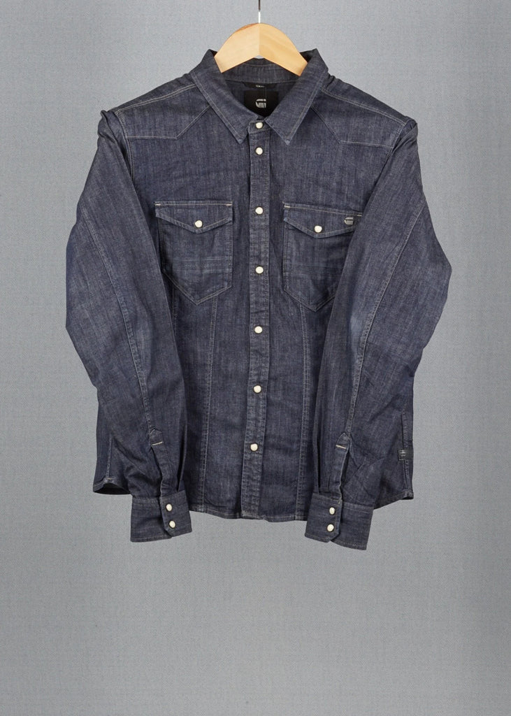 G-Star Blue vintage denim shirt in size S for Unisex, Men's, Women's