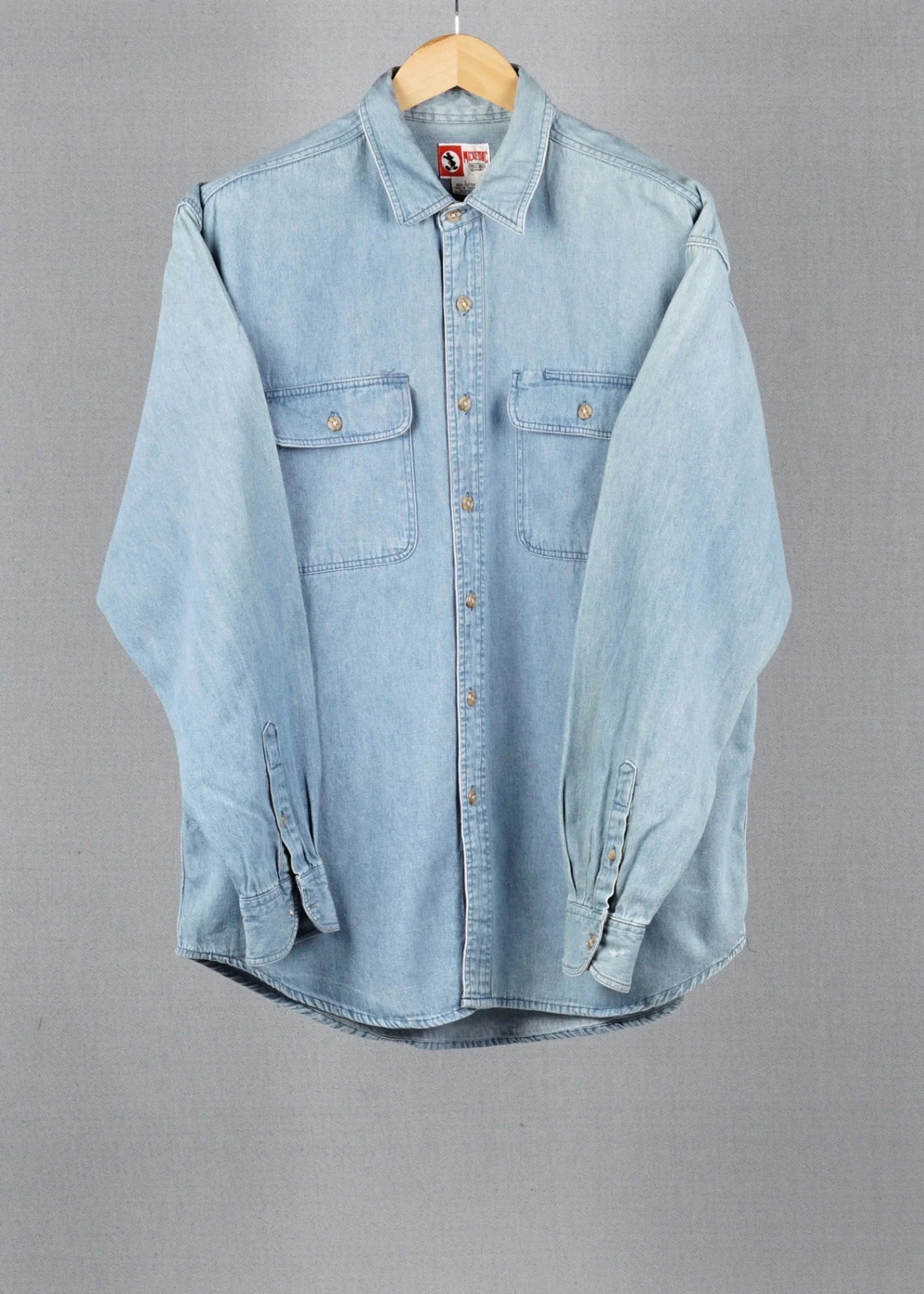 Disney Blue vintage denim shirt in size L for Unisex, Men's, Women's