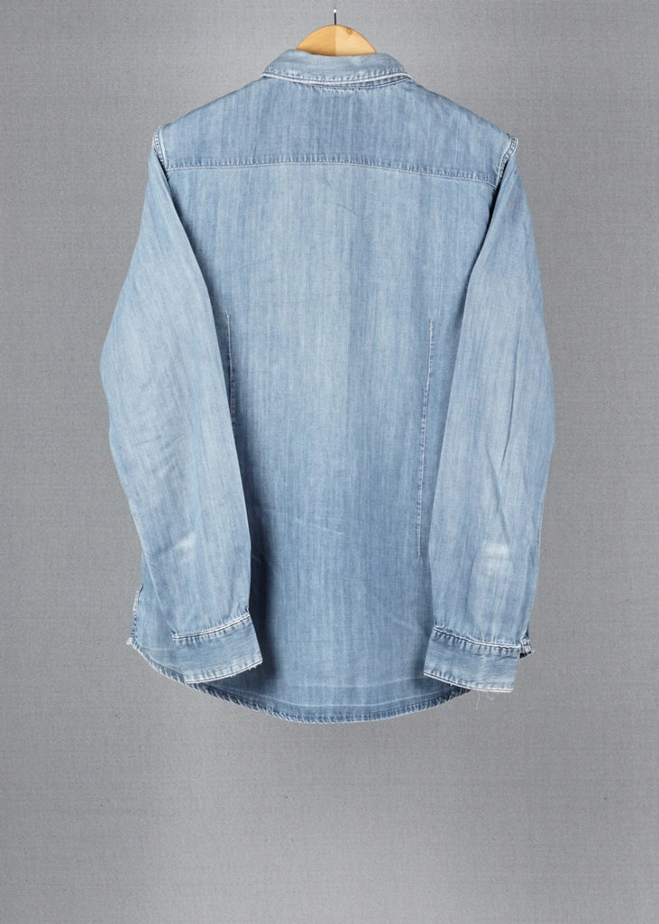 MUD Blue vintage denim shirt in size XL for Unisex