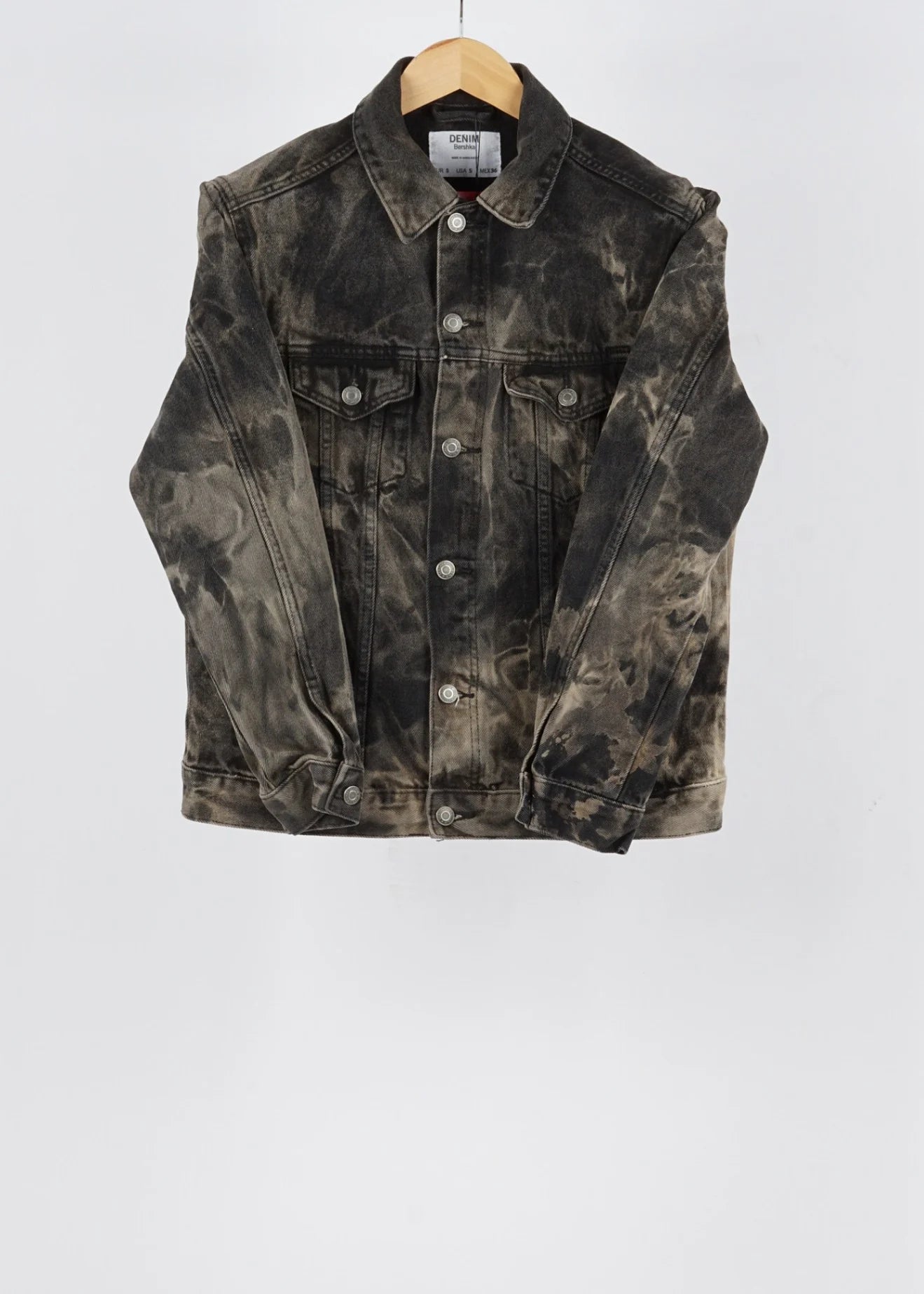 Bershka Denim Multicolor vintage denim jacket in size S